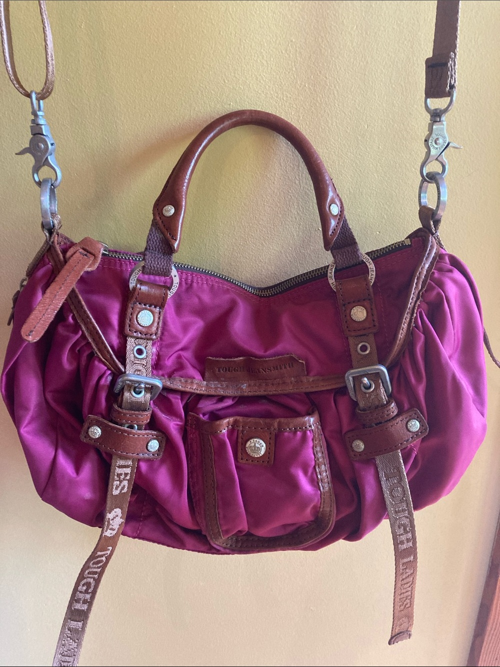 Tough Ladies Pink and leather Trim - Women's Crossbody & Top-Handle Bag